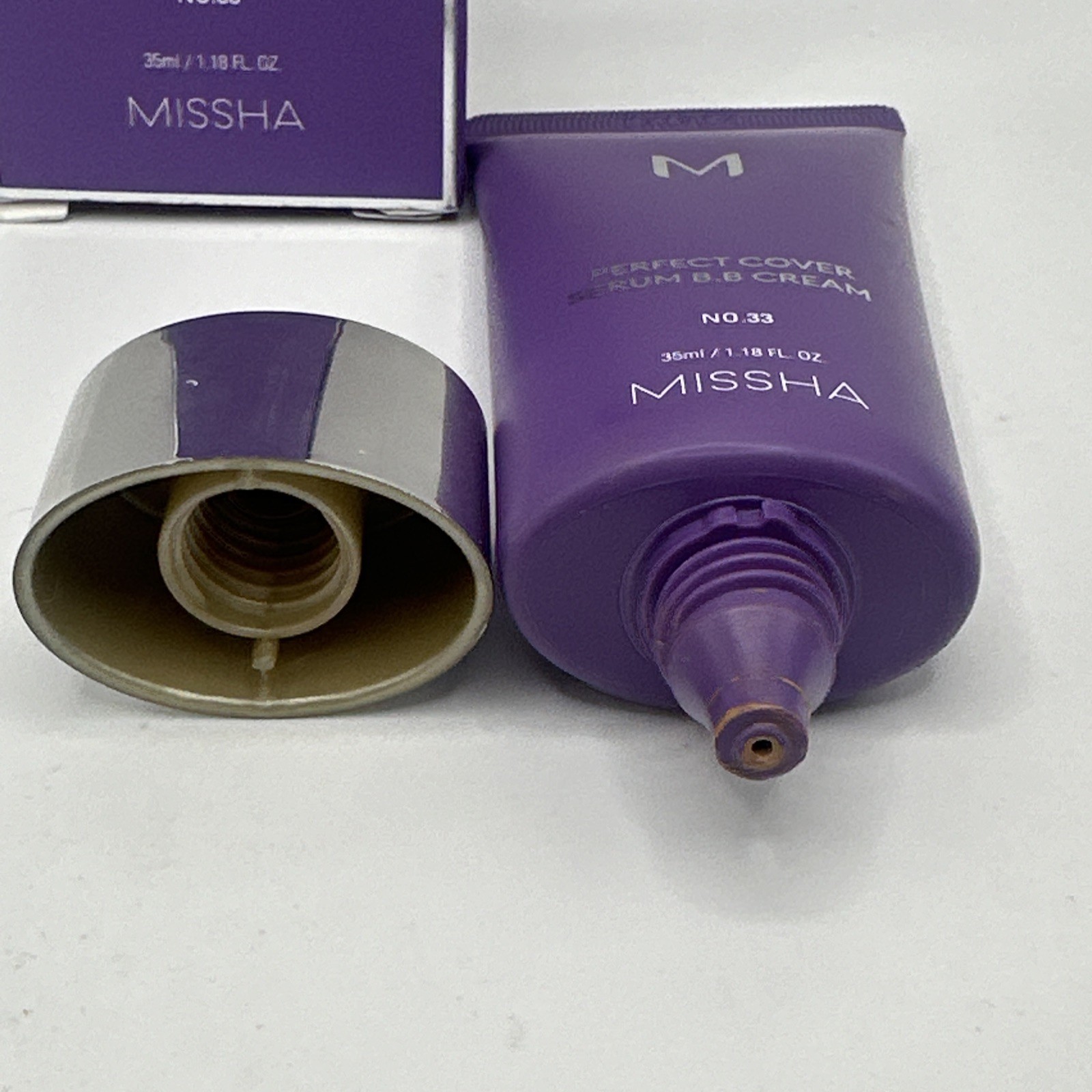 MISSHA M Perfect Cover Serum BB Cream #33 Tan – 1.18 fl. oz. EXP 09/2028 FLAWS