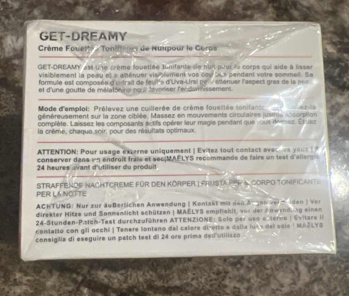 MAELYS GET-DREAMY Overnight Body & Whip 6.8oz/200ml Brand New Comes with Box-