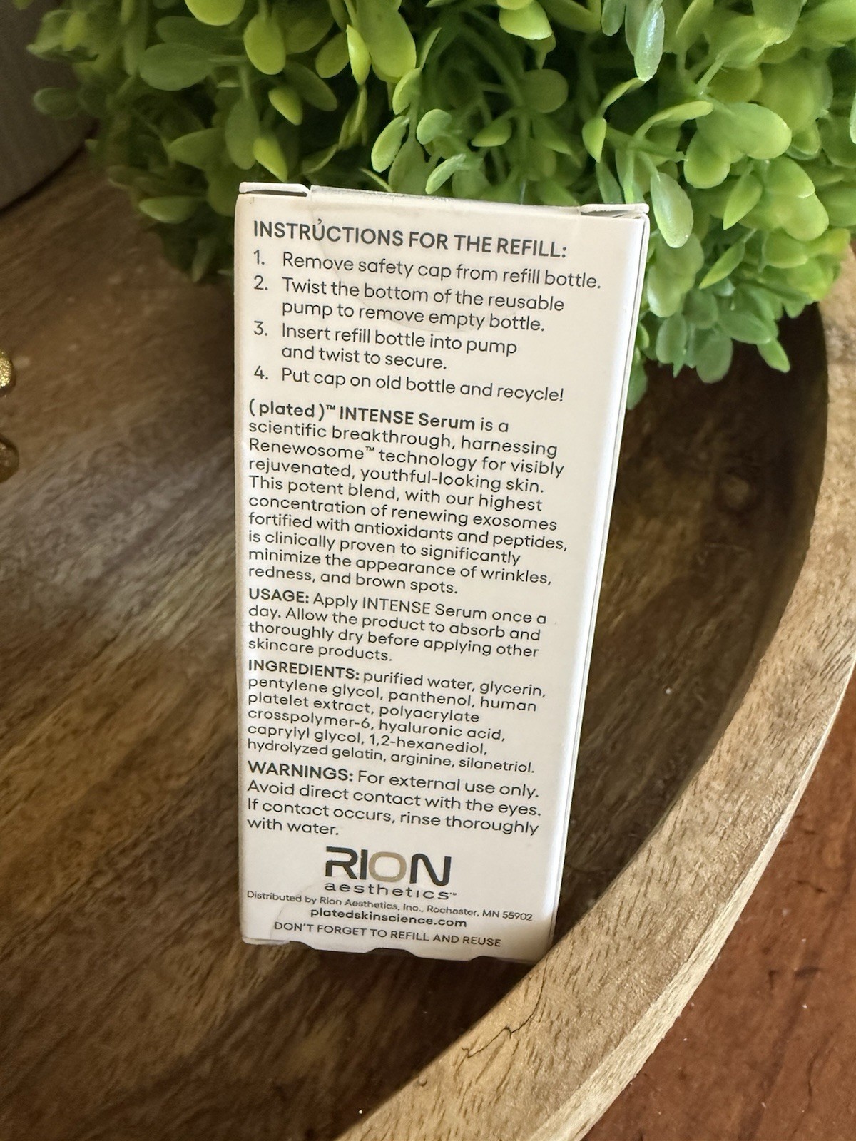 NEW Plated Skin Science INTENSE Serum Refill 0.5 oz | Growth Factors & Exosomes