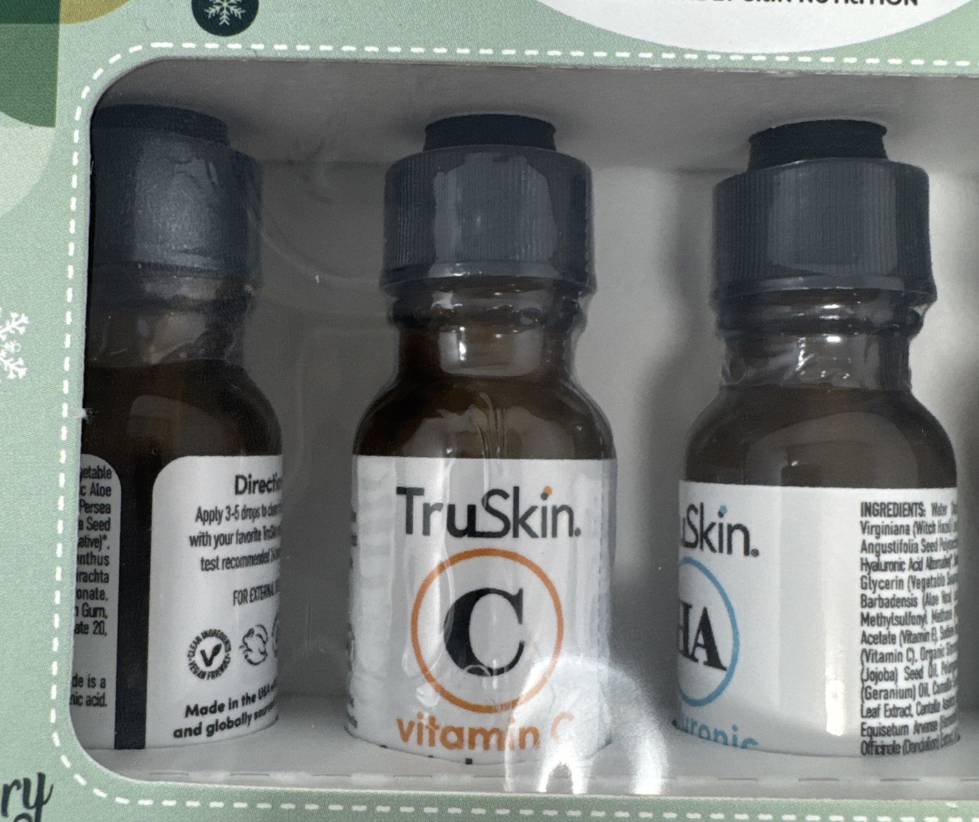 TruSkin Merry Bright Holiday Facial Serum Skincare Gift Set Retinol .4 fl oz ea.