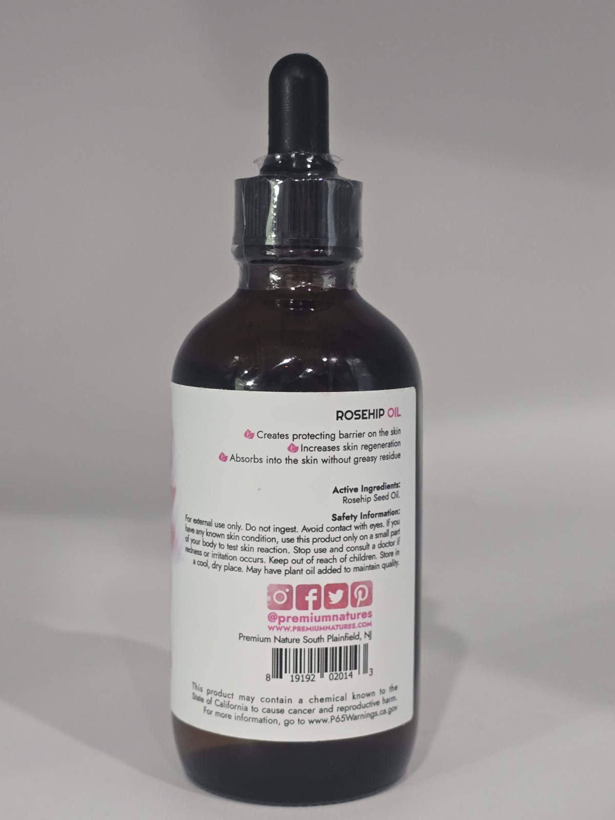 Premium Nature 100% ROSEHIP OIL 4 OZ / 118 ml Dropper Hair Skin Nails Moisturize