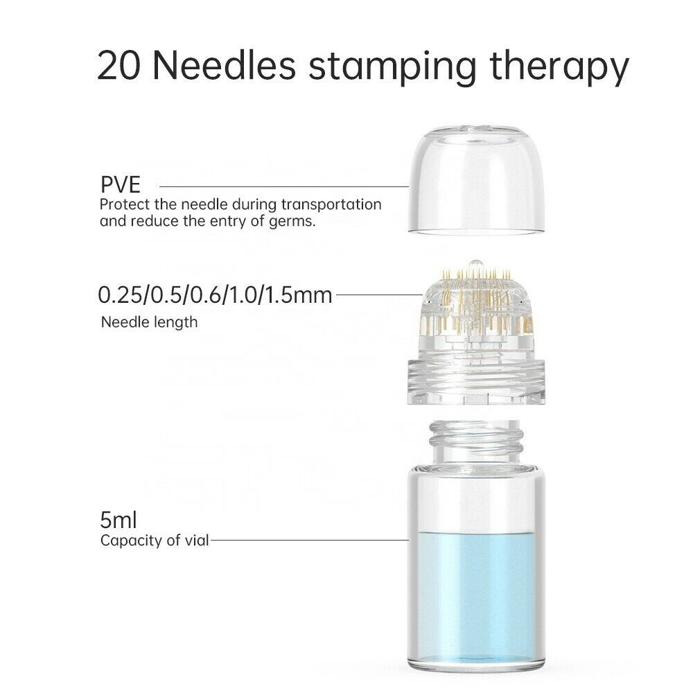 1Pcs 20Pin Derma Roller Stamp With bottle Skin Care Anti-Wrinkle Tool-0.25~1.5mm