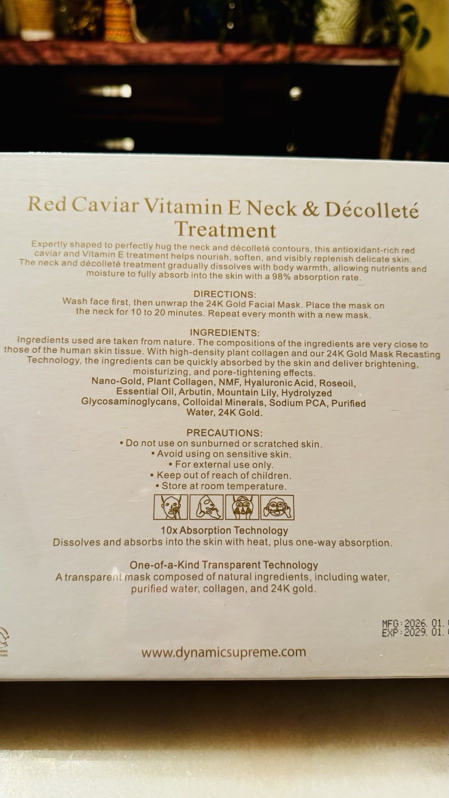 Dynamic Gemstone Red Caviar Vitamin E Neck & Décolleté Treatment 1 year supply