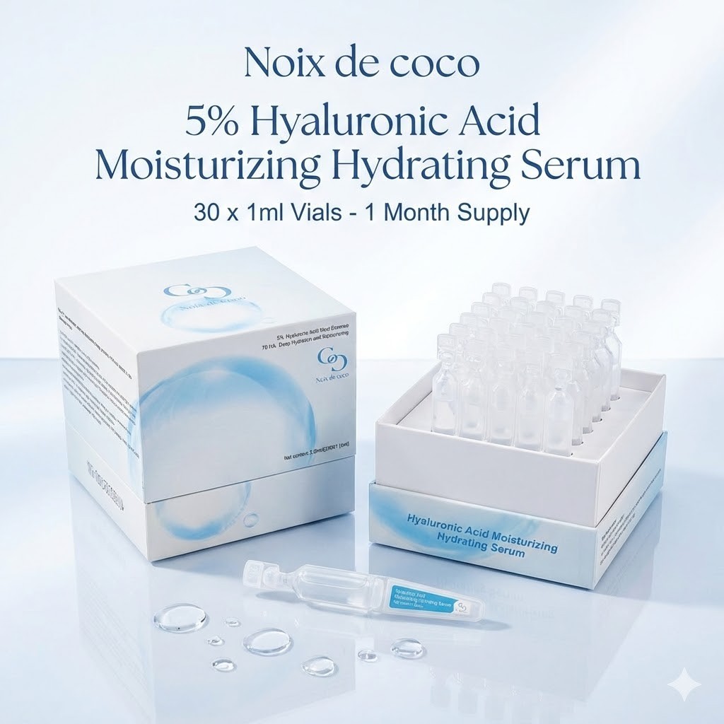 Noix De Coco 5% Hyaluronic Acid Serum, Ultra-Hydrating Vials (30PCS)
