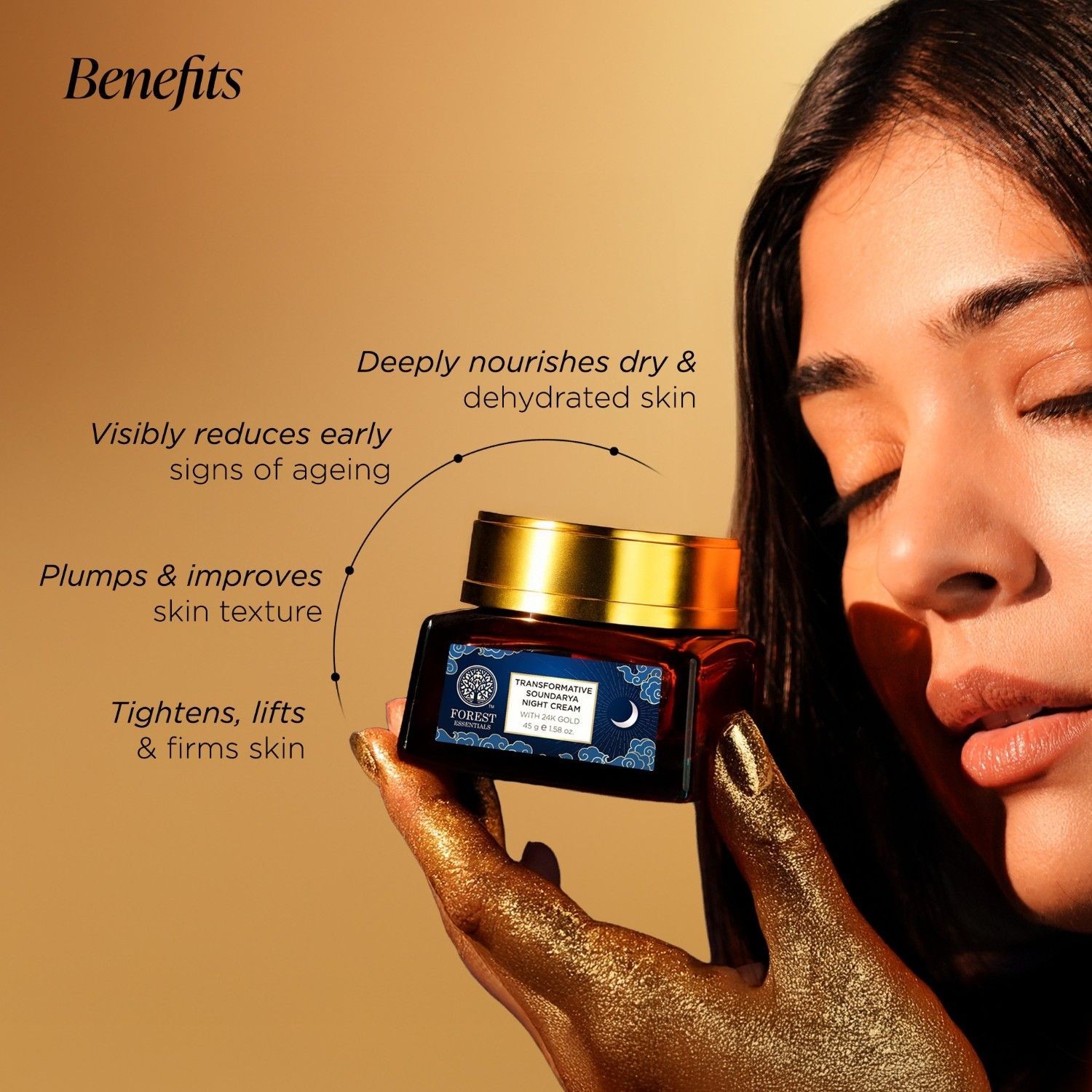 Forest Essentials Transformative Soundarya Night Cream With 24K Gold – (45g)