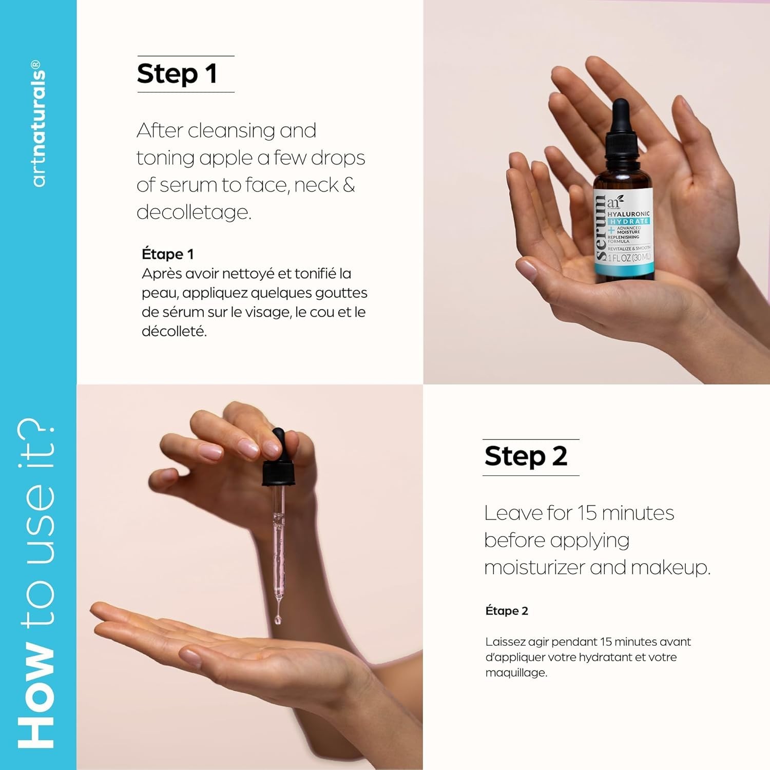 ArtNaturals Hyaluronic Acid Serum – Anti- Aging Facial Serum, Natural Moisturize