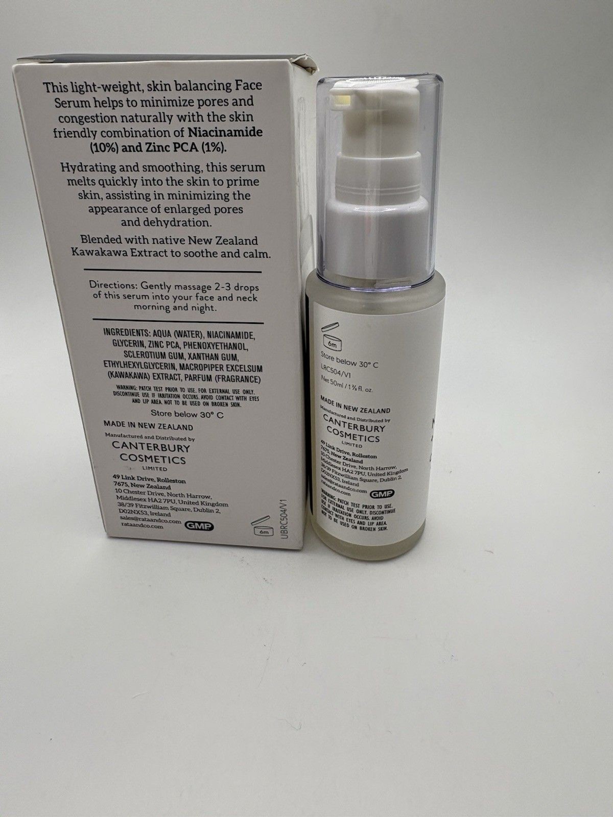 RATA & CO 10% Niacinamide+1% Zinc PCA Calming Serum 50mL