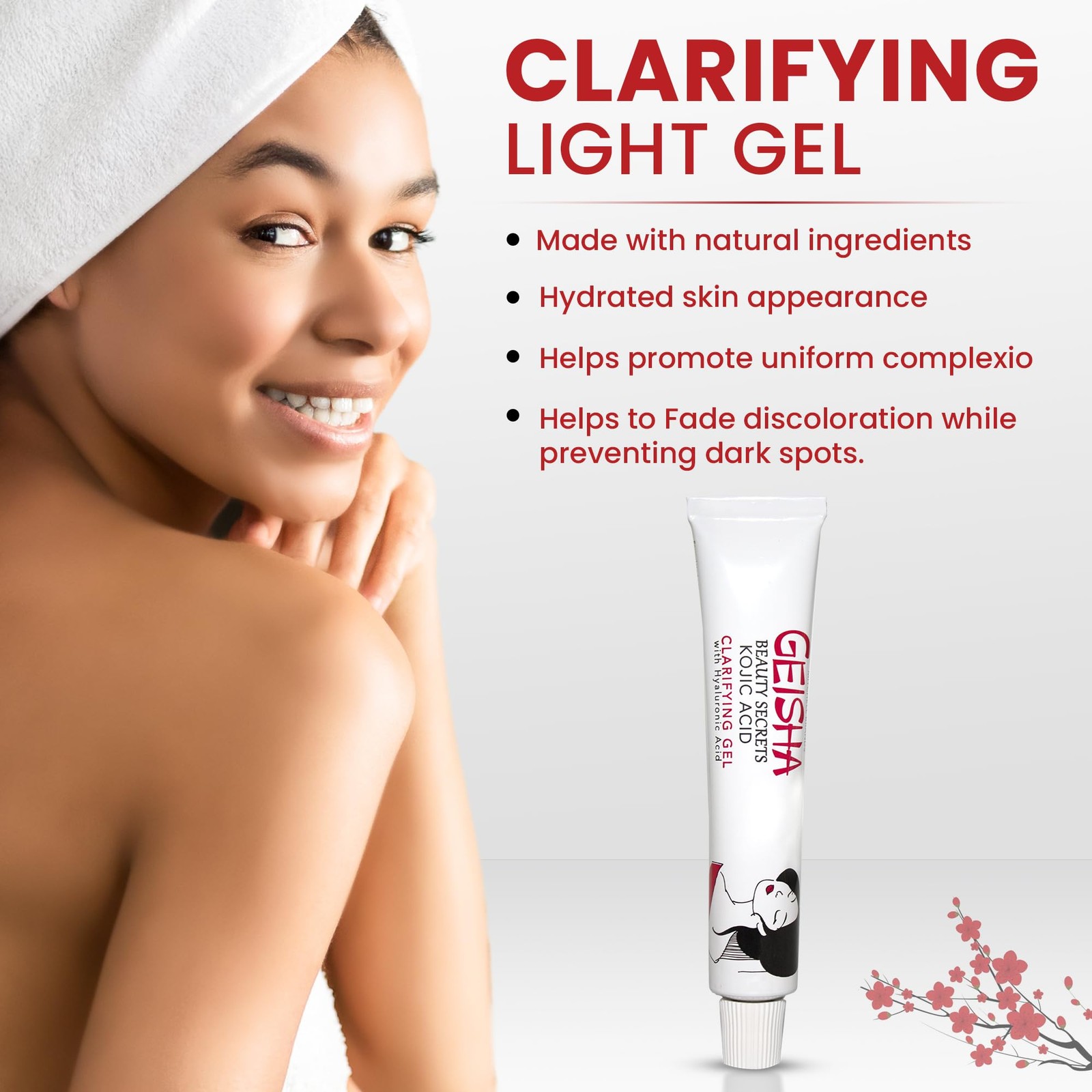 Geisha, Kojic Acid Gel – 1 fl oz 30g | for Face Skin Brightening Clarifying