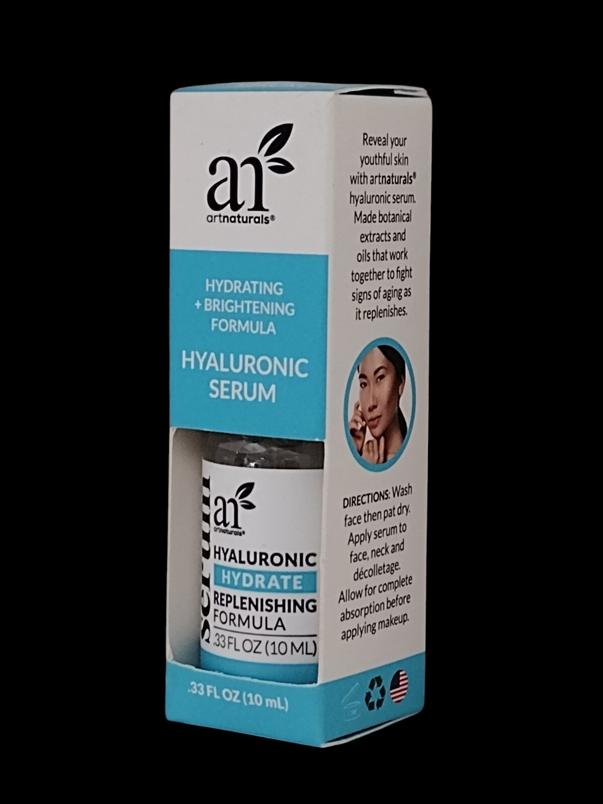 HYALURONIC ACID SERUM Hydrating Brightening Replenishing Formula 0.33 fl oz 1/27