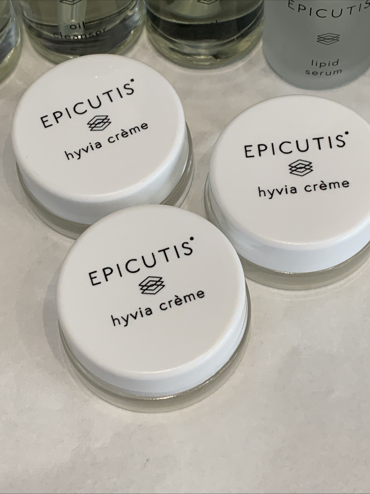 Set Of 3 – Epicutis 3 Piece Travel Set Oil Cleanser Lipid Serum Hyvia Cream.