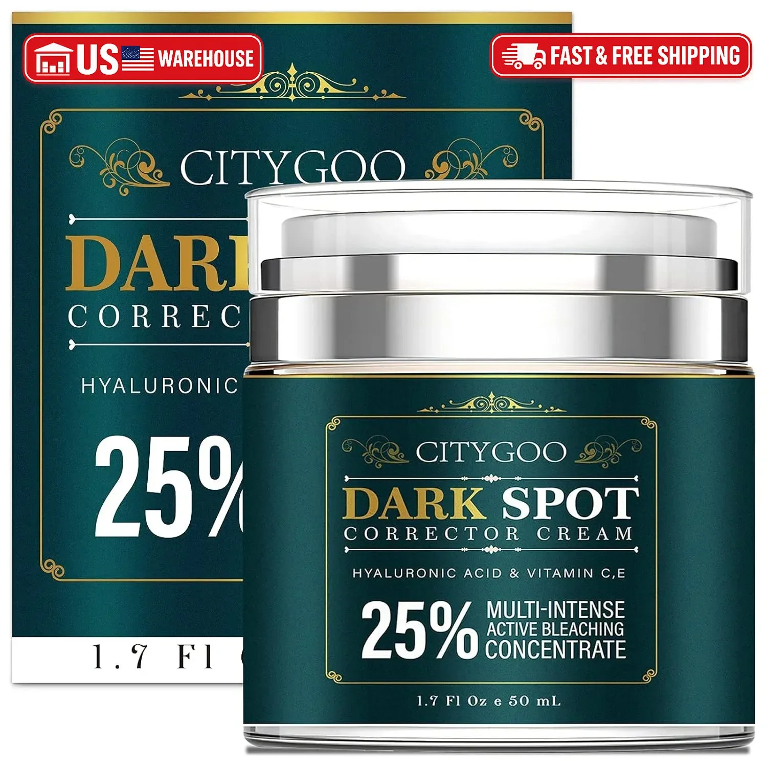 CITYGOO Dark Spot Remover for Face: Dark Spot Corrector Cream – Enriching Skin C