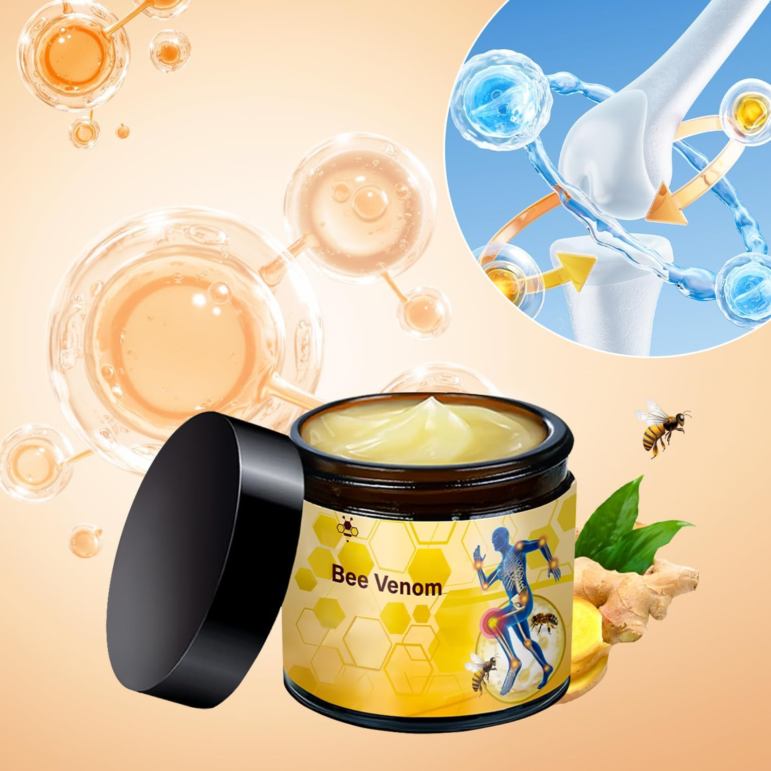 2 Pcs Bee Venom-Relief Cream, Professional Bee Venom Cream, Natural Joint Relief