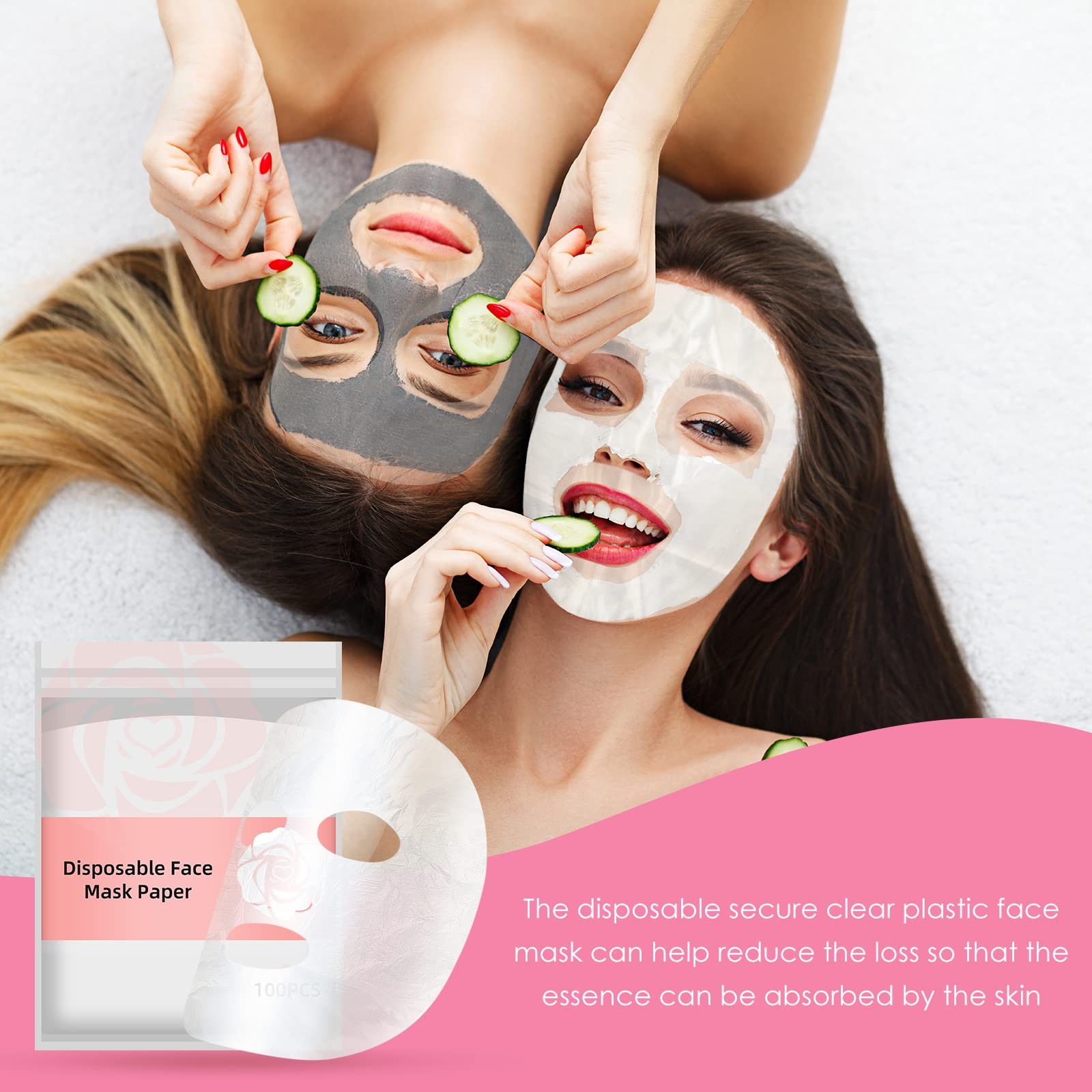 200 Sheets Facial Plastic Mask Disposable Facial Sheet Mask Transparent Face