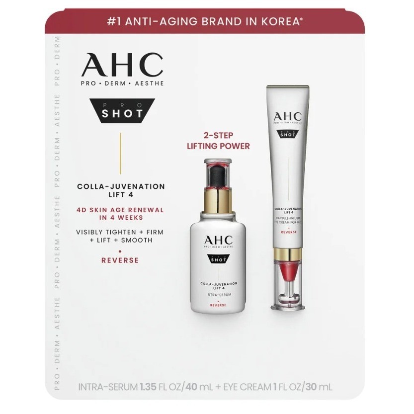 AHC Pro Shot Colla-Juvenation Lift 4 Skincare Set Serum and Eye Cream K-Beauty