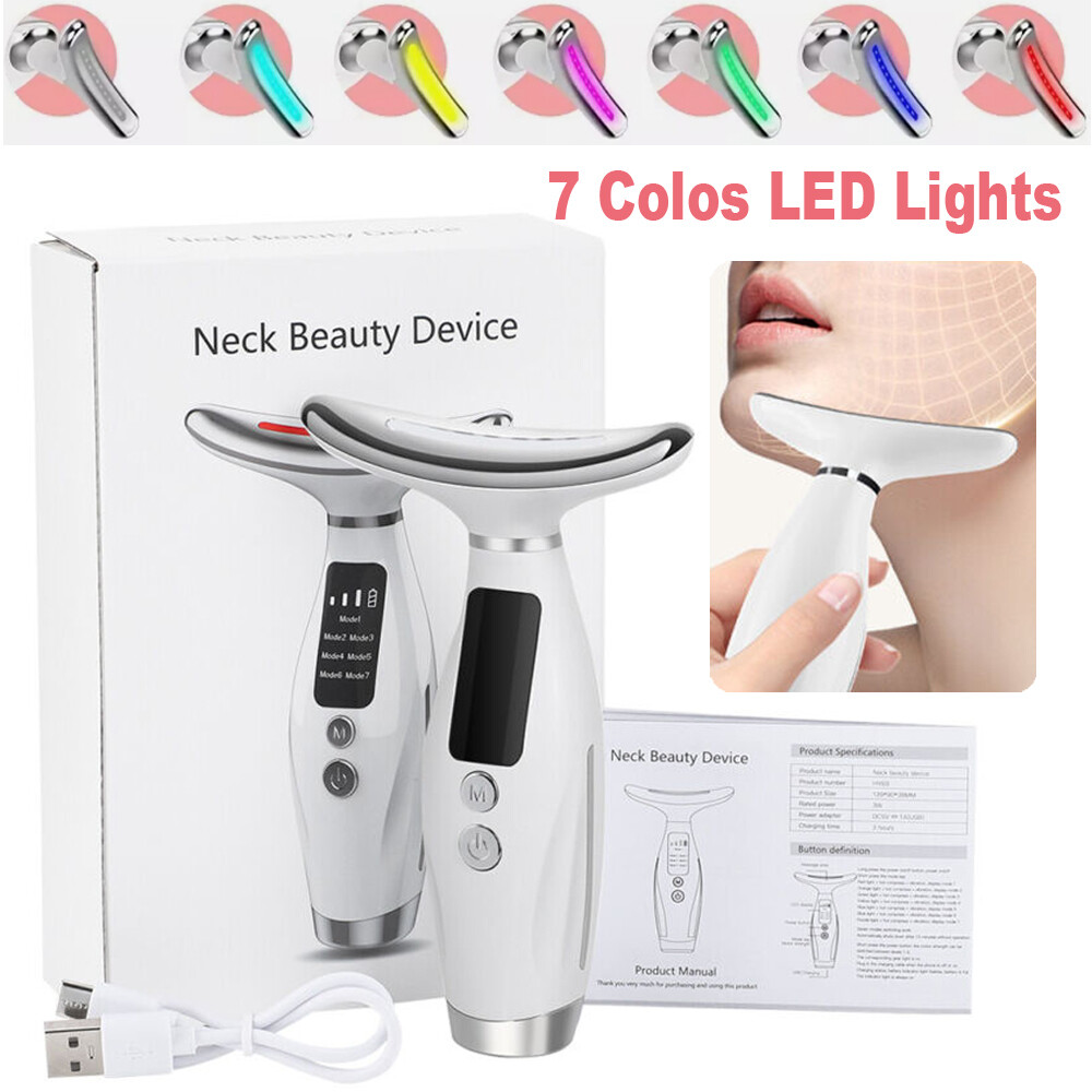 7 Colors Face Neck Lifting Beauty Device LED Photon Therapy Skin Tighten Device