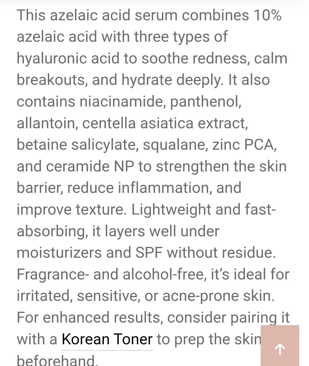 Anua 10+ Soothing Serum For Redness Hyaluronique. More Information On The Pictur