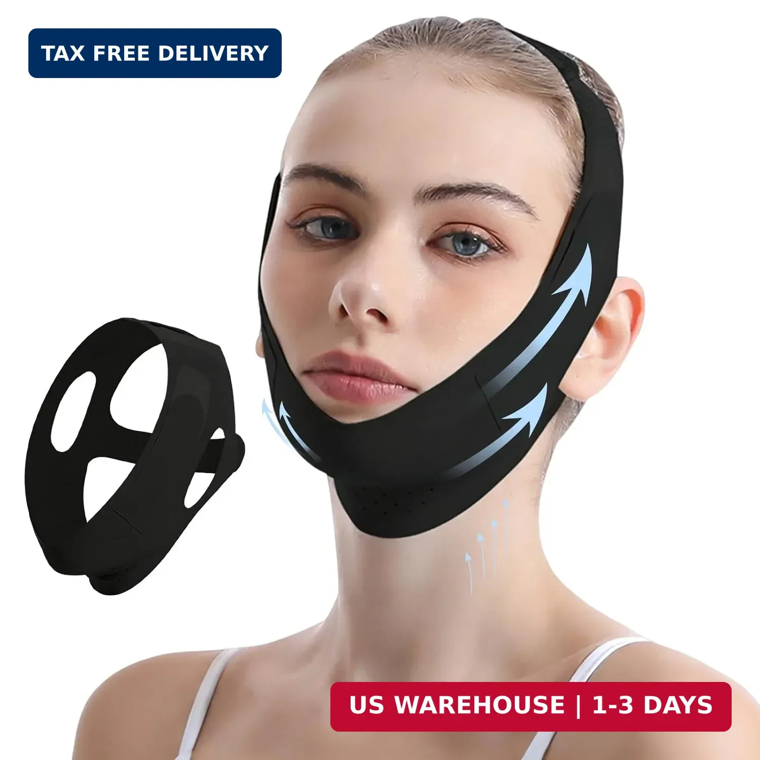 Reusable Facial Lifting Belt, V Line Lifting Mask with Chin Strap for Sleeping,