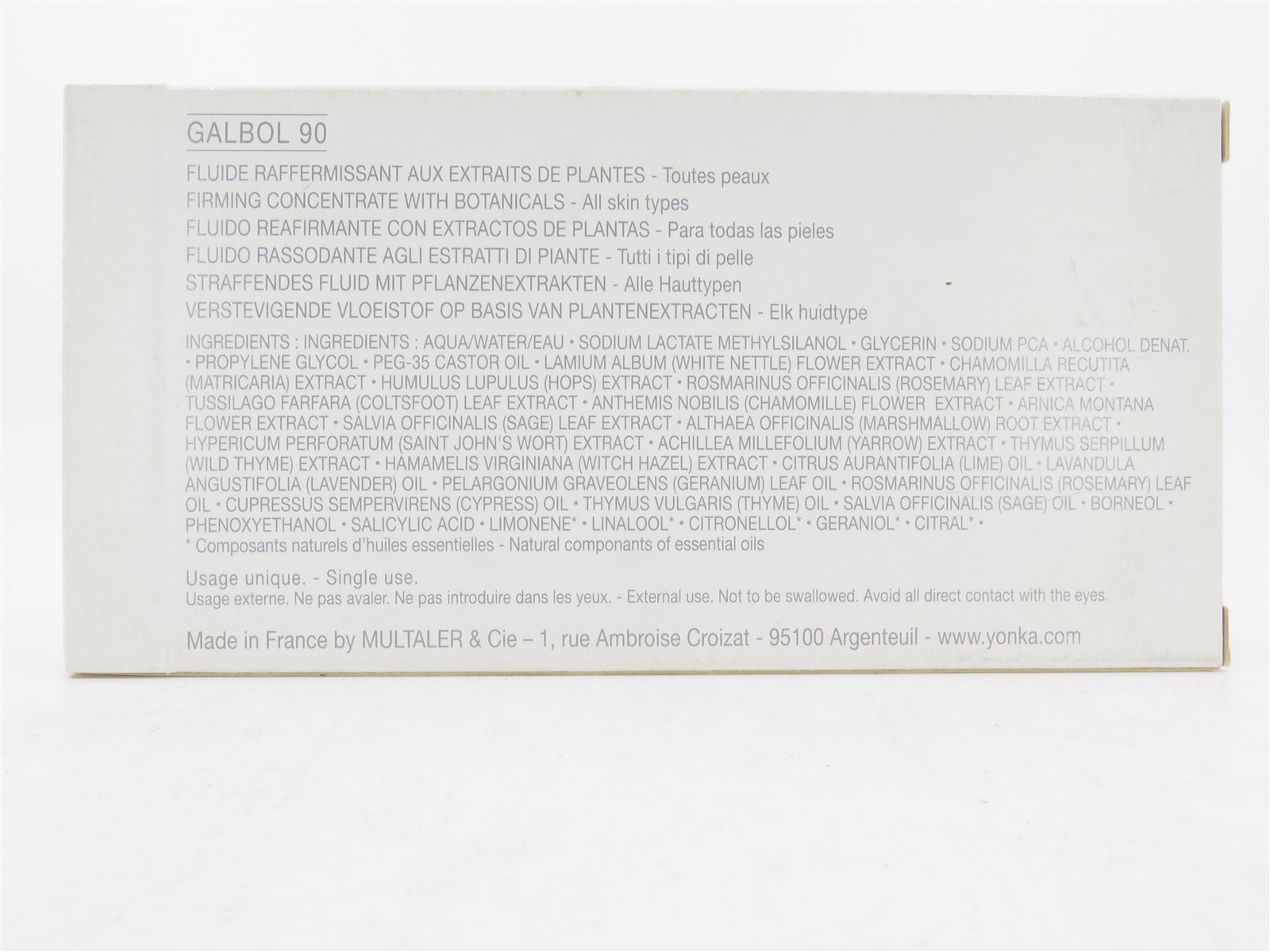 Yonka Paris Skin Care GALBOL 90 Firming Concentrate 20 Vials of 0.1 fl oz