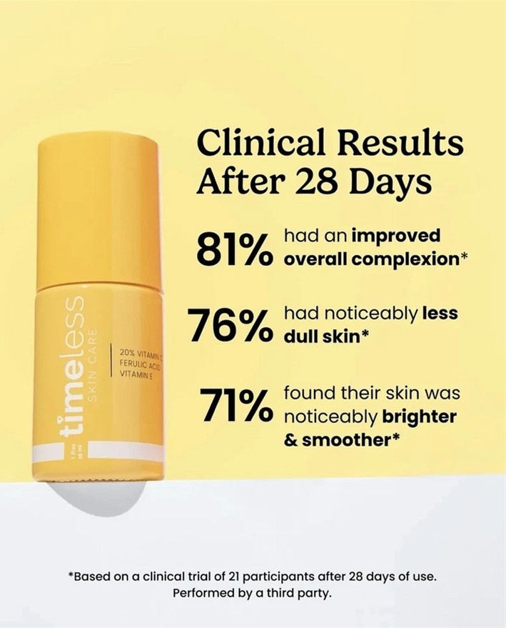 Timeless 20% Vitamin C Face Serum for Brightening, Dark Spot & Blemish, 30ml USA