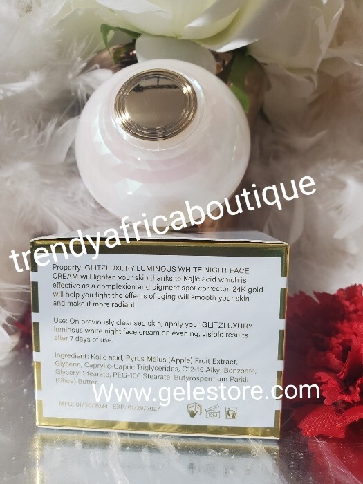 Glitzluxury LUMINOUS WHITE NIGHT FACE CREAM PREMIUM RADIANCE 🔥🔥🔥👌💯 X 1 Jar