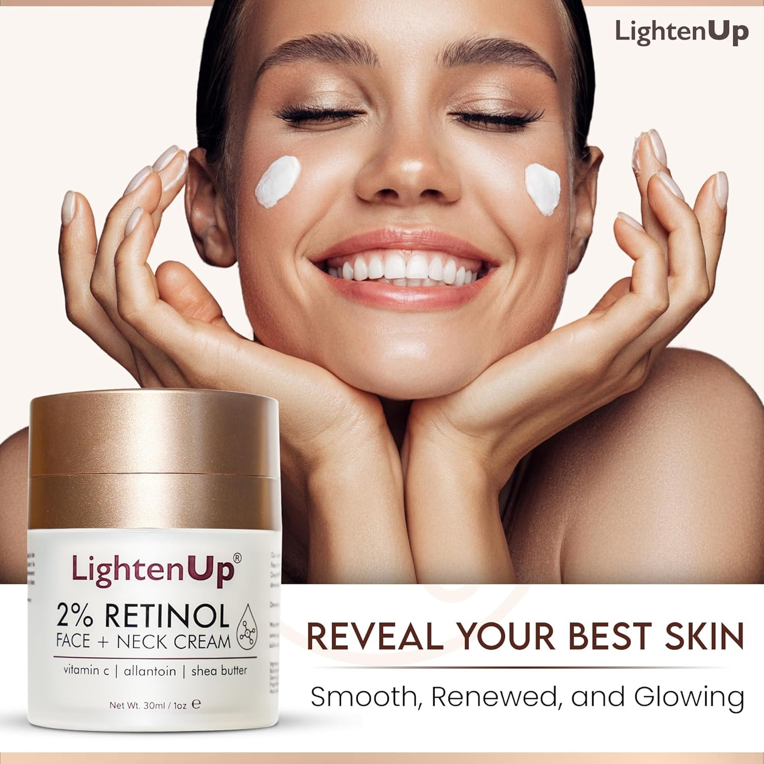 OMIC Lighten-Up anti Aging 2% Retinol Face & Neck Cream – 1 Fl Oz / 30 Ml – with