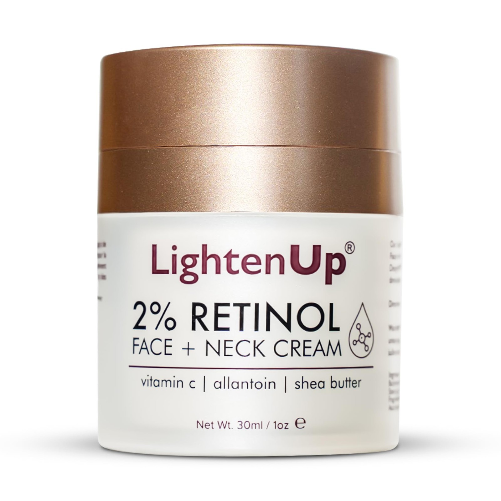 Lighten-Up Anti Aging 2% Retinol Face & Neck Cream – 1 Fl oz / 30 ml – With V…