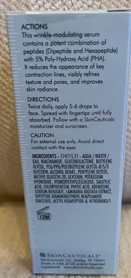 Skinceuticals p tiox P-Tiox Wrinkle Modulating Peptide Serum FullSize 1 Oz Seald