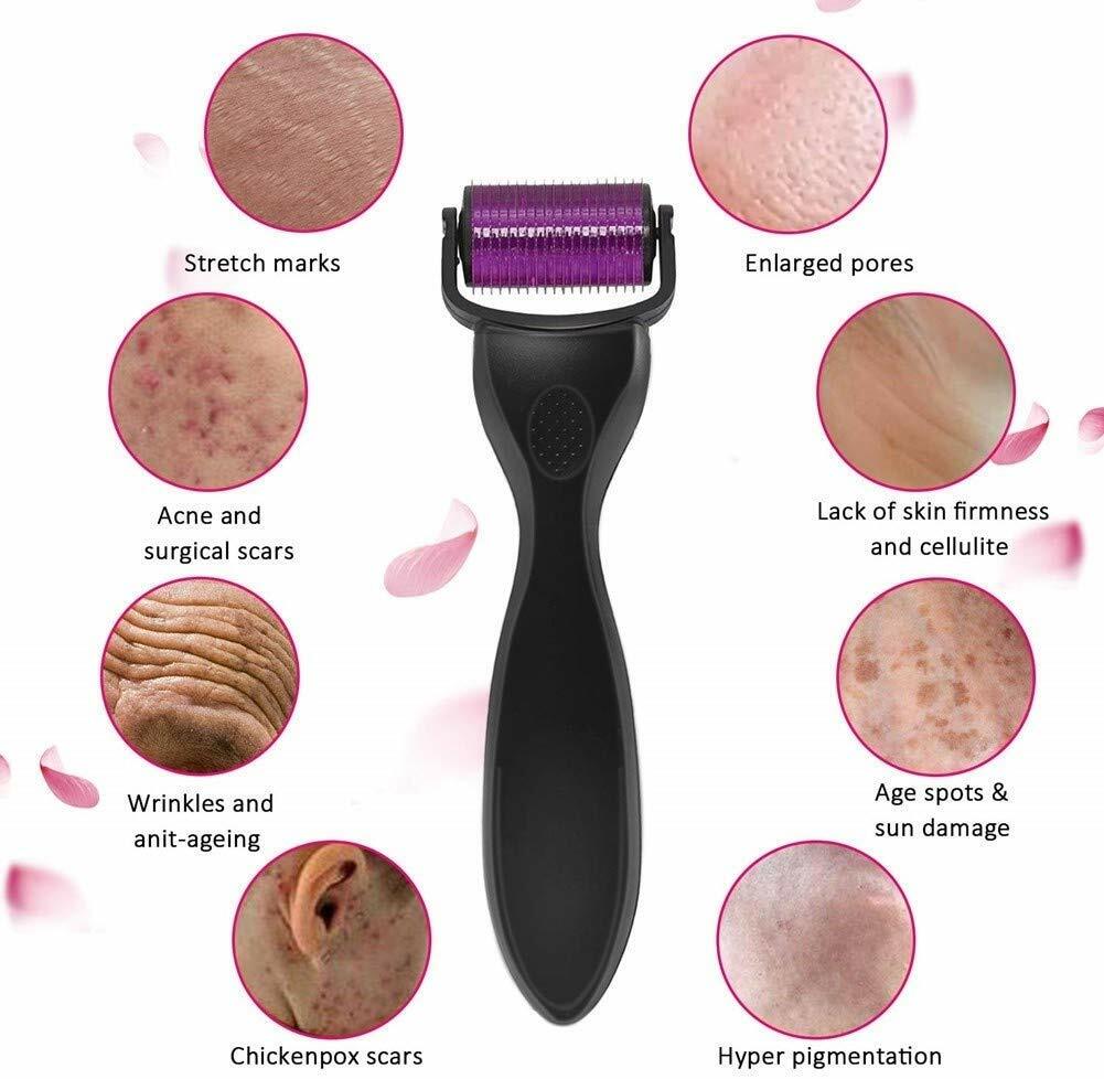 Derma Roller Kit For Face, Body, Beard, Hair, 0.5/1/MM Titanium Microneedle USA