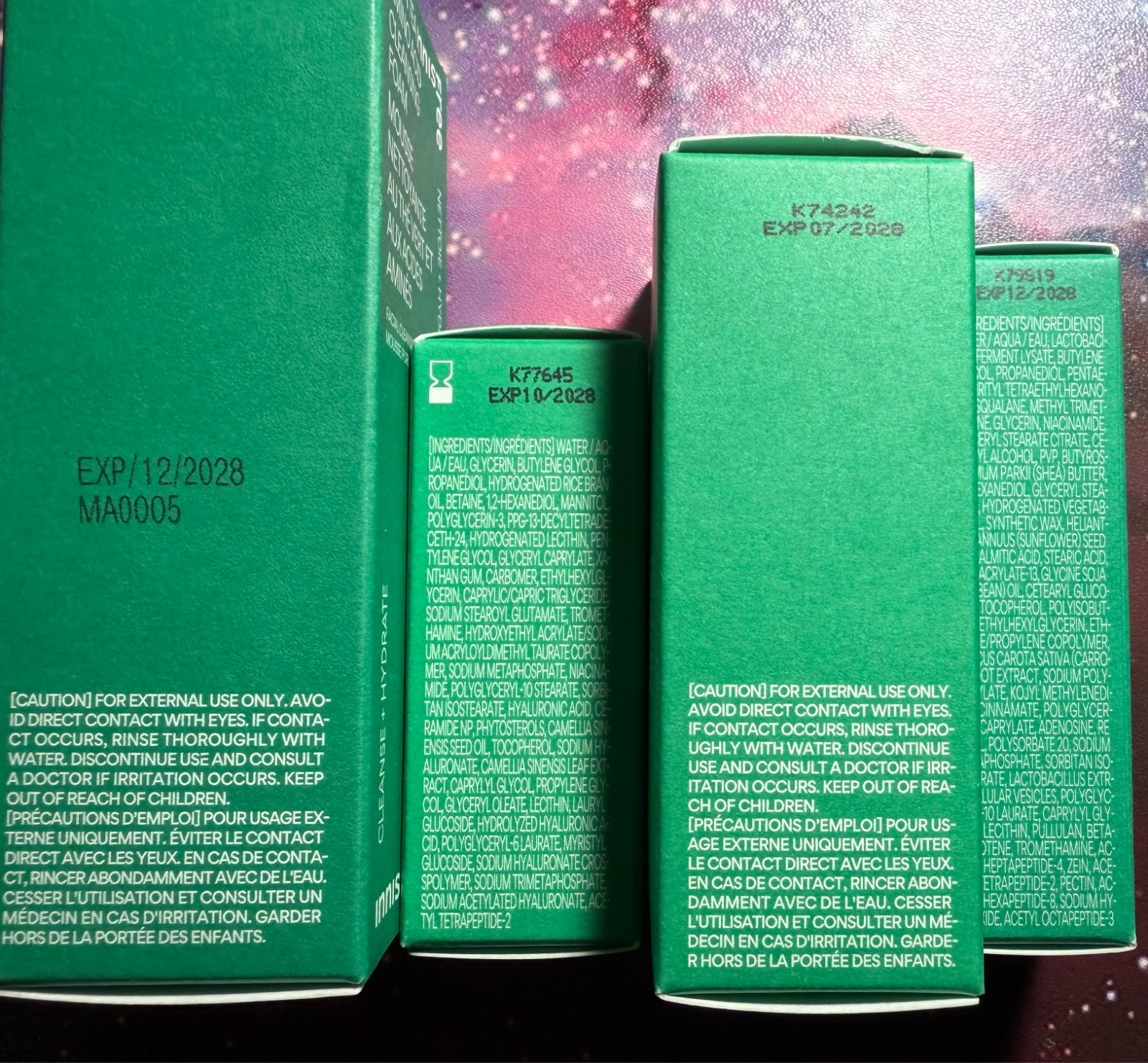 Innisfree Green Tea/PDRN x4 LOT Sample Sizes Exp 2028 NIB/Sealed