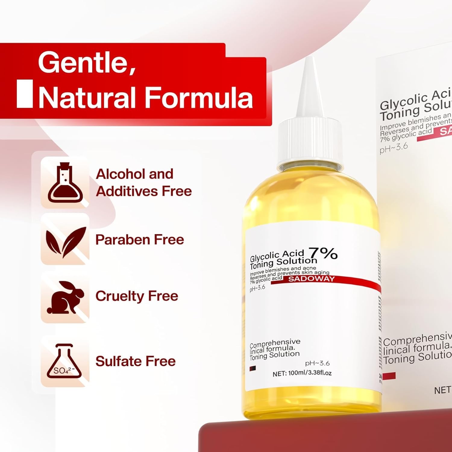 Glycolic Acid 7% Toning Resurfacing Solution New 100ml Remove Acne Moisturizer