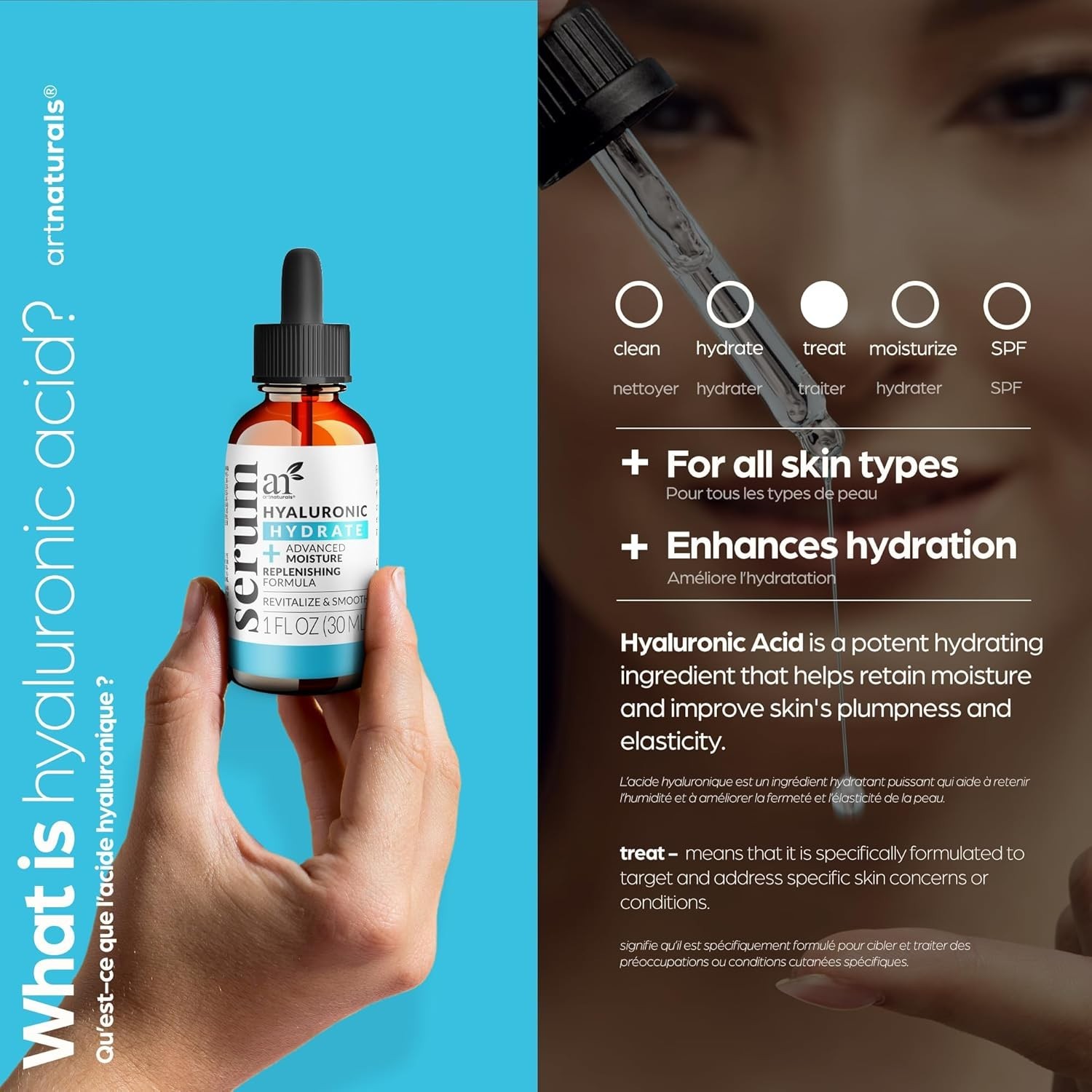 ArtNaturals Hyaluronic Acid Serum – Anti- Aging Facial Serum, Natural Moisturize