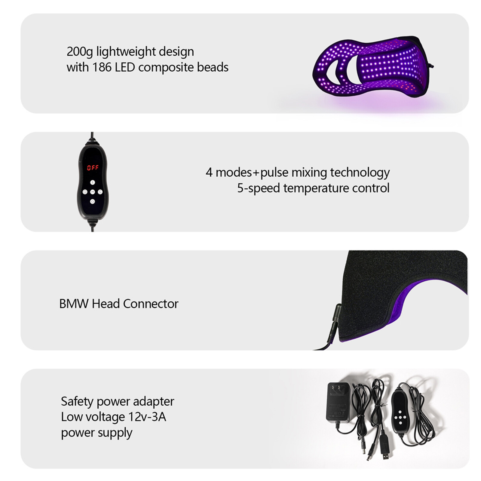 2-in-1 LED Photon Mask & Hair Growth Cap Portable Red Light Therapy NEW