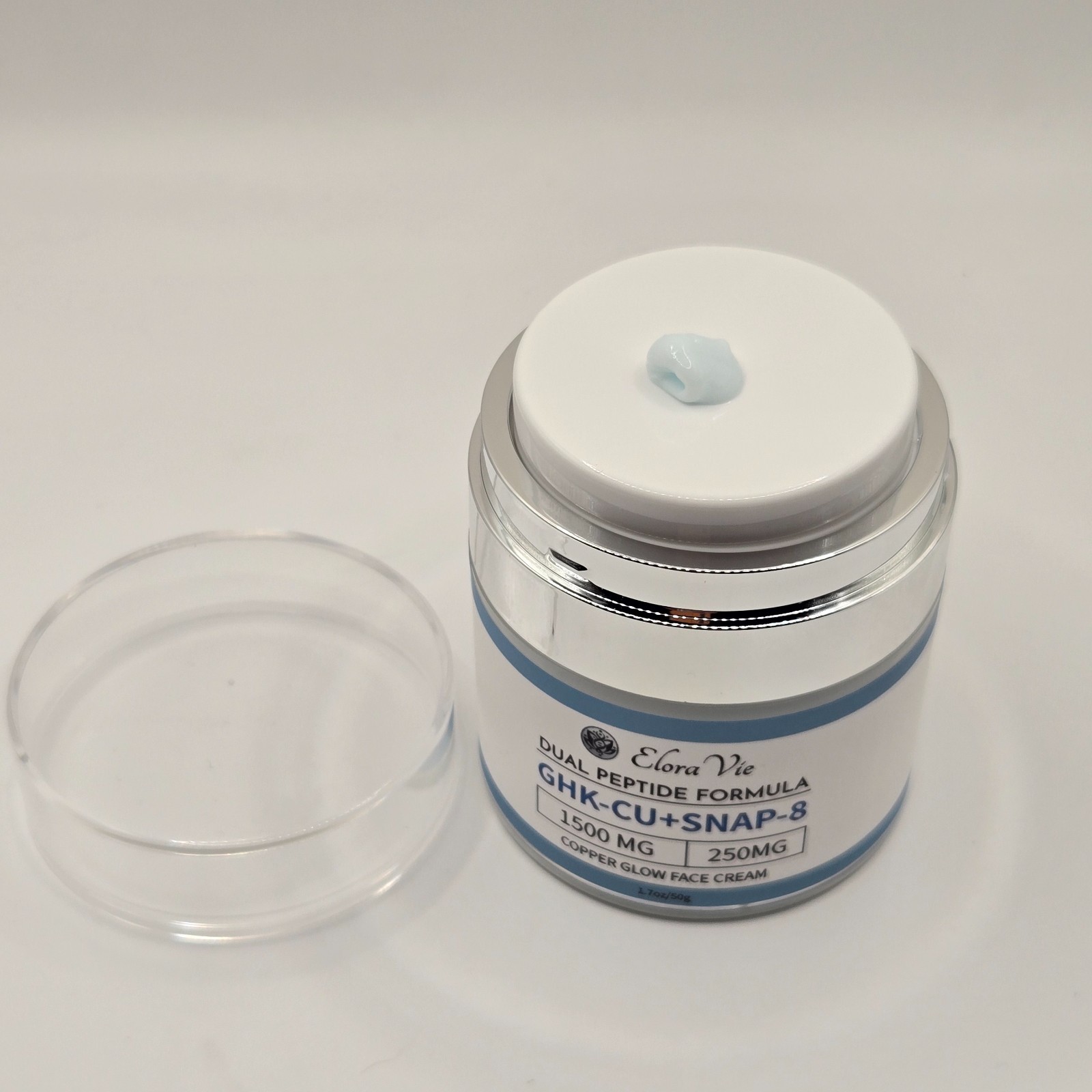 GHK-CU + SNAP-8 Dual Peptide Anti-Aging Copper Glow Face Cream add Derma Roller