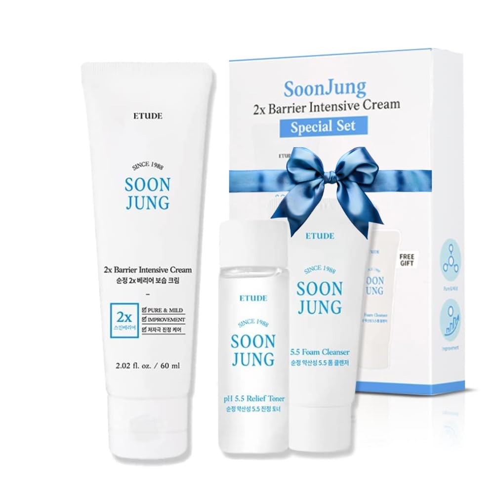 ETUDE SoonJung 2x Intensive Cream Best Trio Set for Barrier Repair, Exp 04/2026
