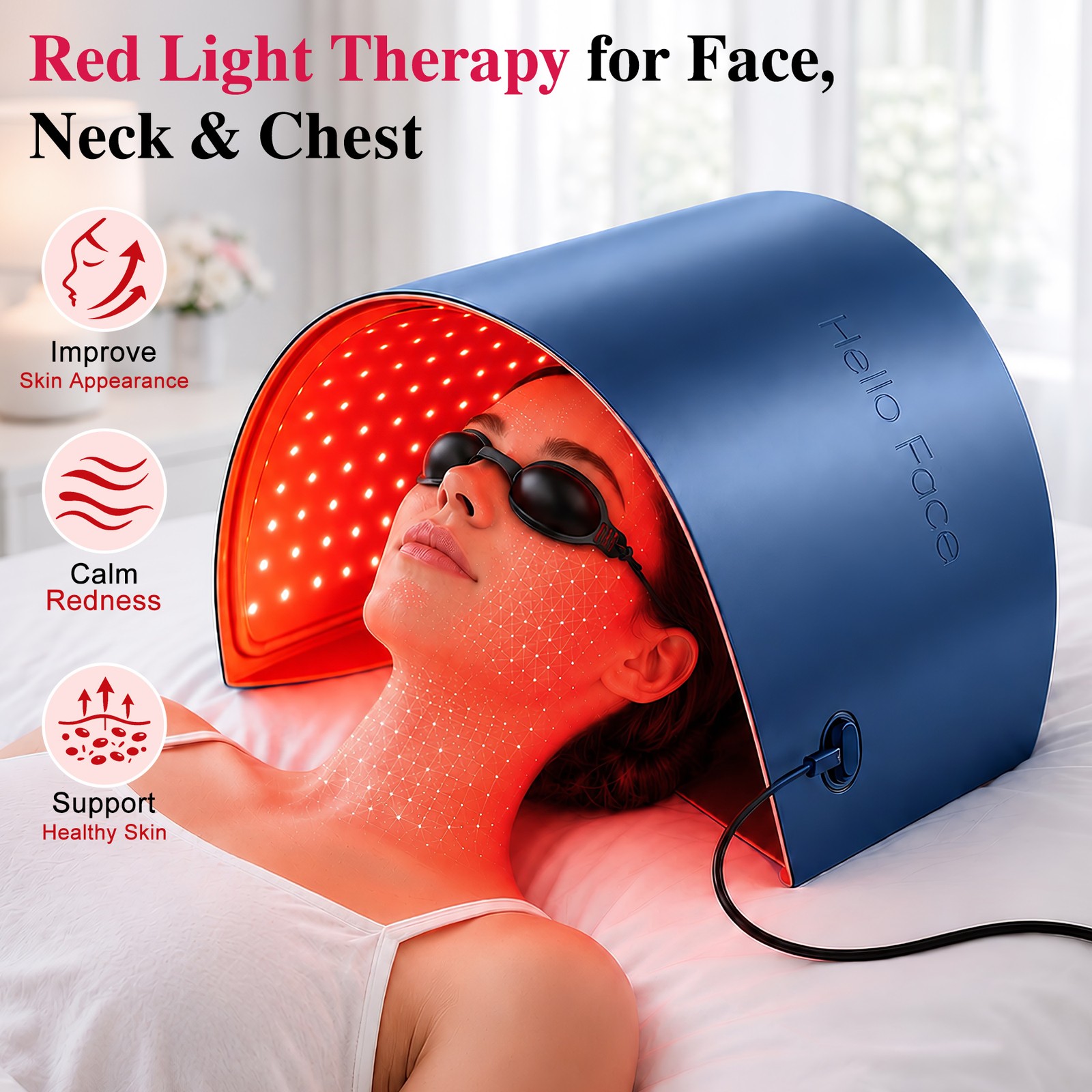 Red Light Therapy Mask for Face & Body – Reduce Wrinkles & Acne