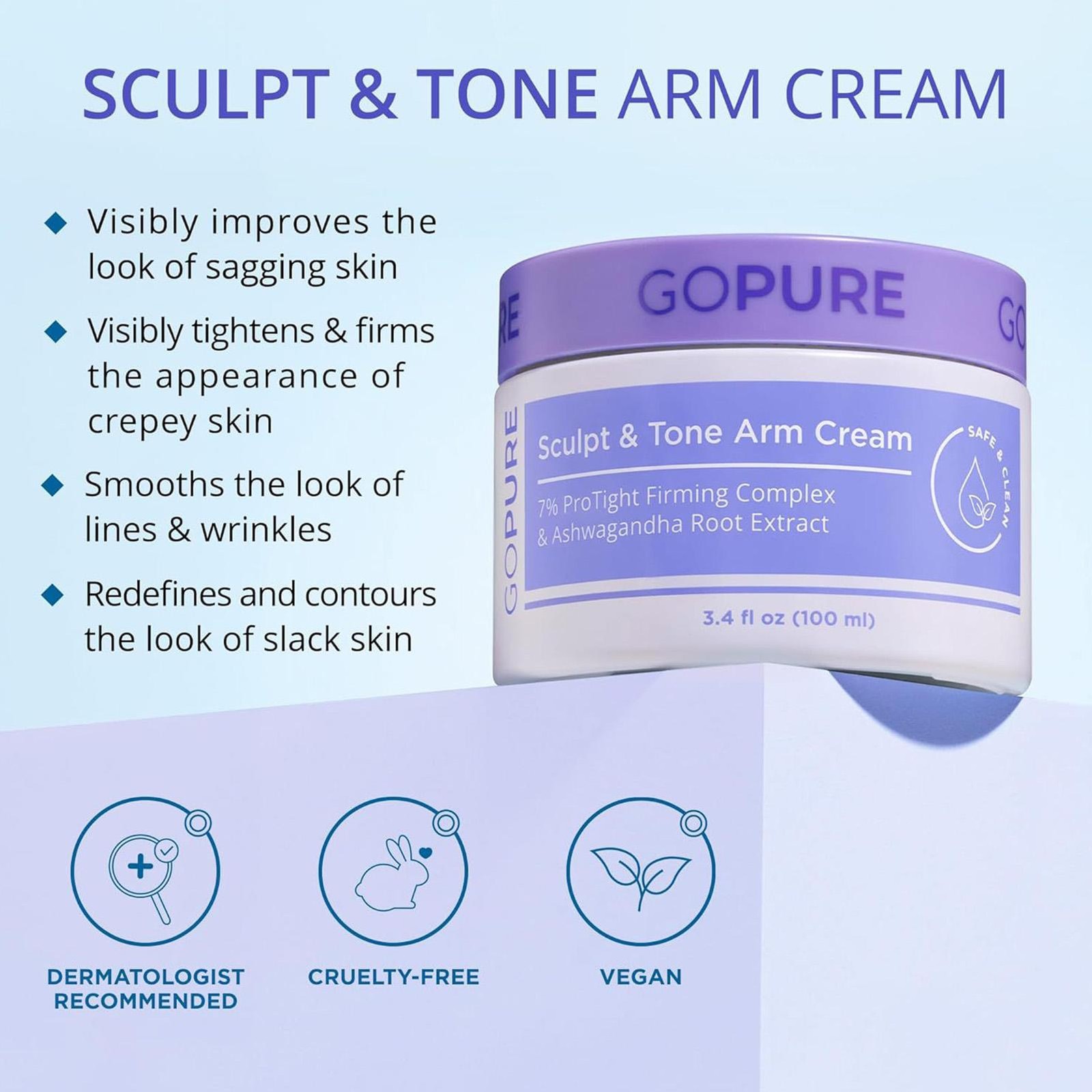 GoPure Firming Butt & Thigh Cream – 4.25 Fl Oz EXP: 2027 Sealed New