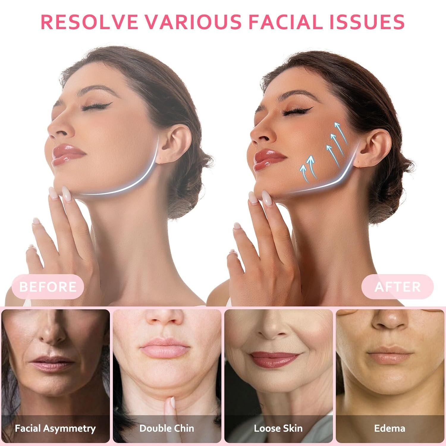 NEW Adjustable Chin Strap Jawline Shaper Exerciser Reusable V-Line Face Mask USA