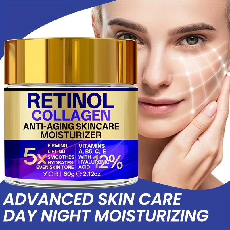 Retinol Collagen Moisturizing Cream 60g/2.12oz – Face Cream with Hyaluronic Acid