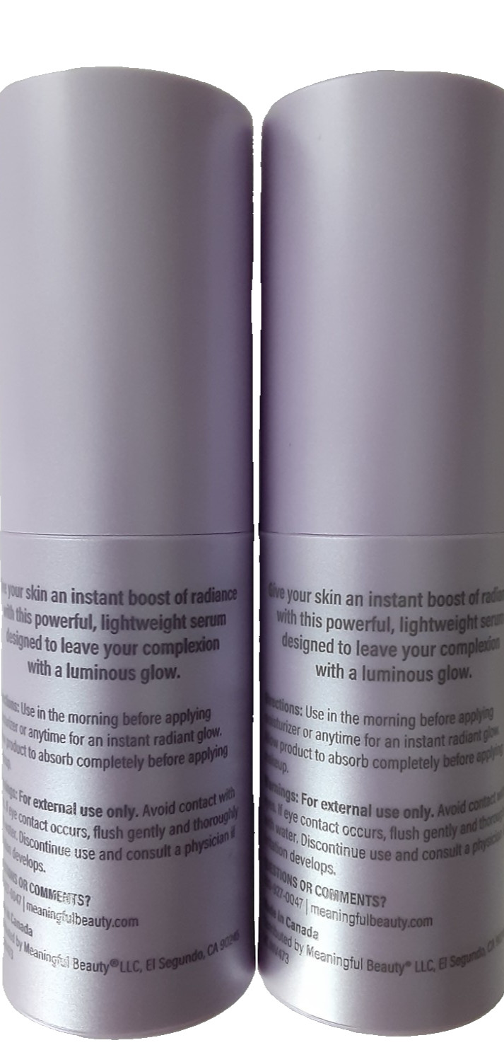 Lot of 2 – Meaningful Beauty Cindy Crawford Glowing Serum 15mL 0.5 fl oz – New