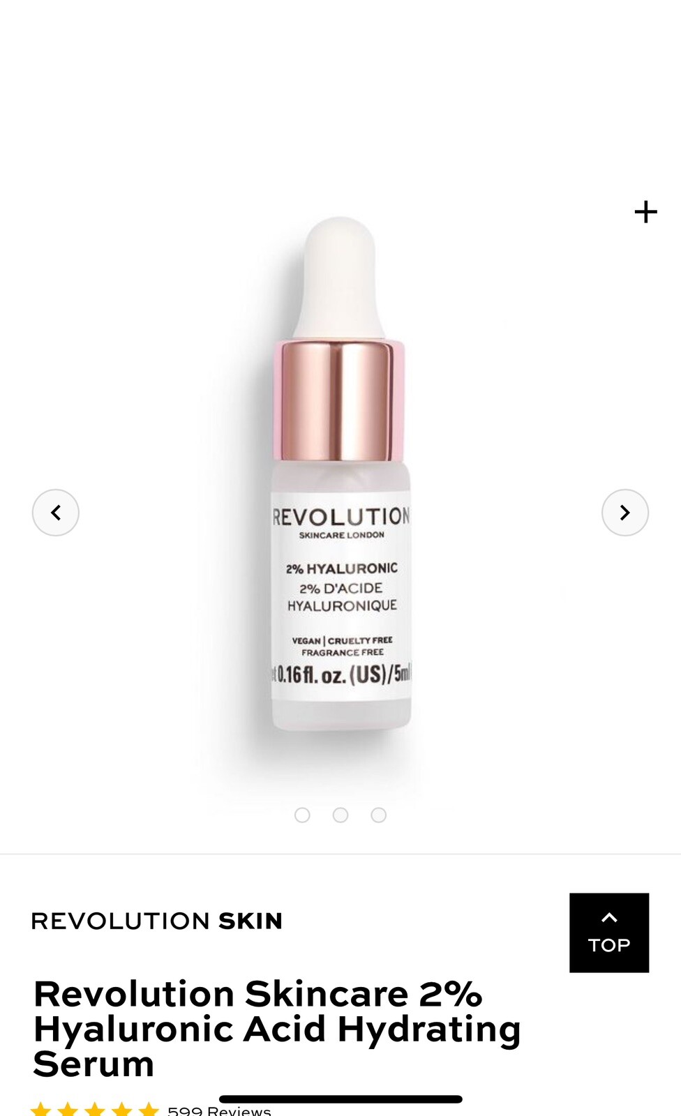 Revolution Skincare London 2% Hyaluronic Acid 0.16oz Deluxe Sample Size Bundle 3