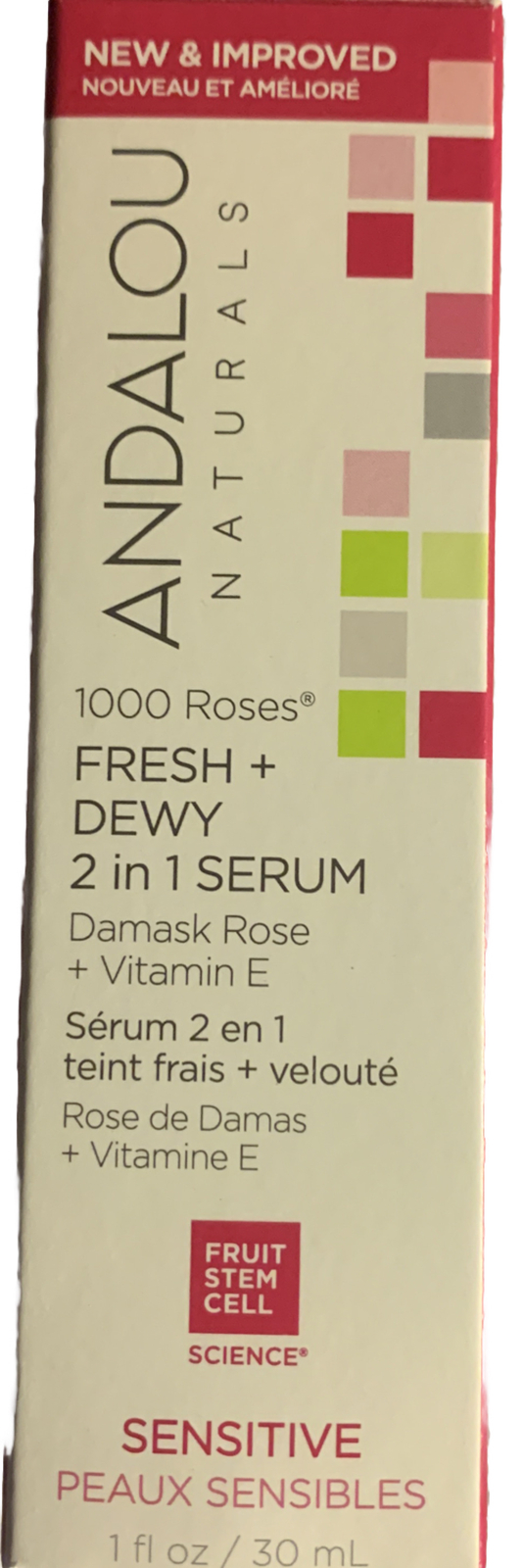 Andalou Naturals 1000 Roses Fresh Dewy 2 In 1 Serum Sensitive 1 Oz- New In Box