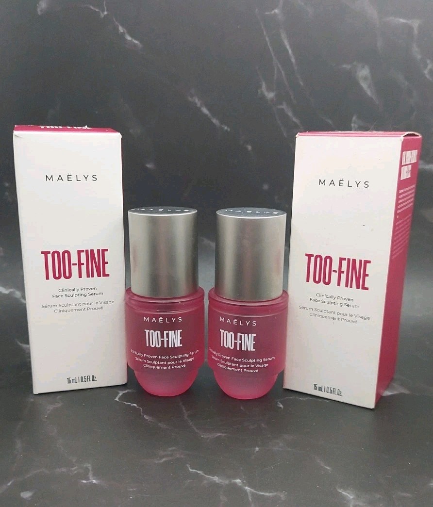 2 Maelys TOO-FINE Clinically Proven Face Sculpting Serum 0.5oz
