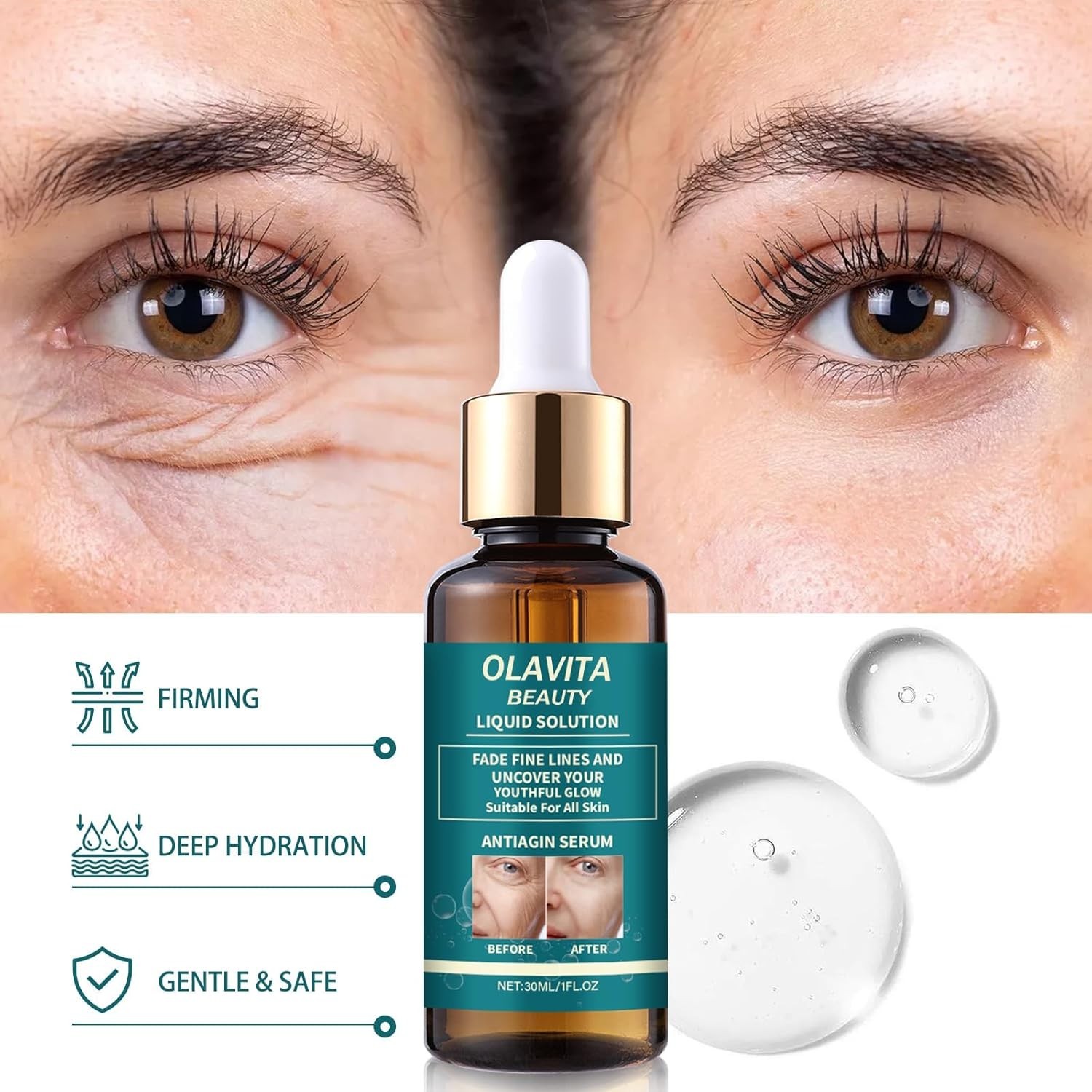 OLAVITA Liquid Solution Anti Aging Serum–Upgraded version,Olavita Facial Serum