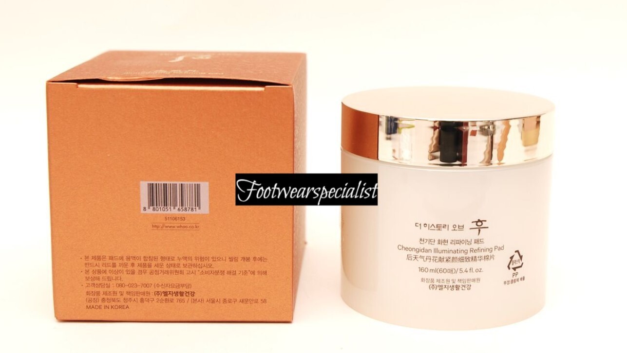 NIB THE HISTORY OF WHOO CHEONGIDAN ILLUMINATING REFINING PAD 60pcs, Exp 2026