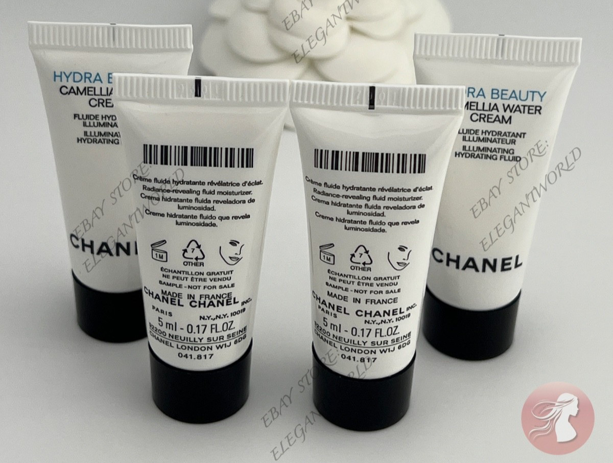 CHANEL HYDRA BEAUTY CAMELLIA WATER CREAM (5ml .17fl oz x 4) NEW SAMPLE TUBES