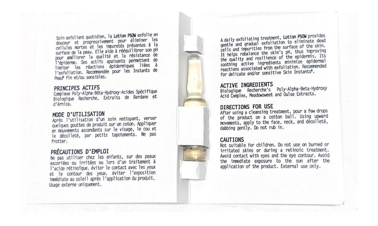 Biologique Recherche LOTION P50W Travel Size (1.5ml x 5PCS=7.5mL TOTAL!) NEW!