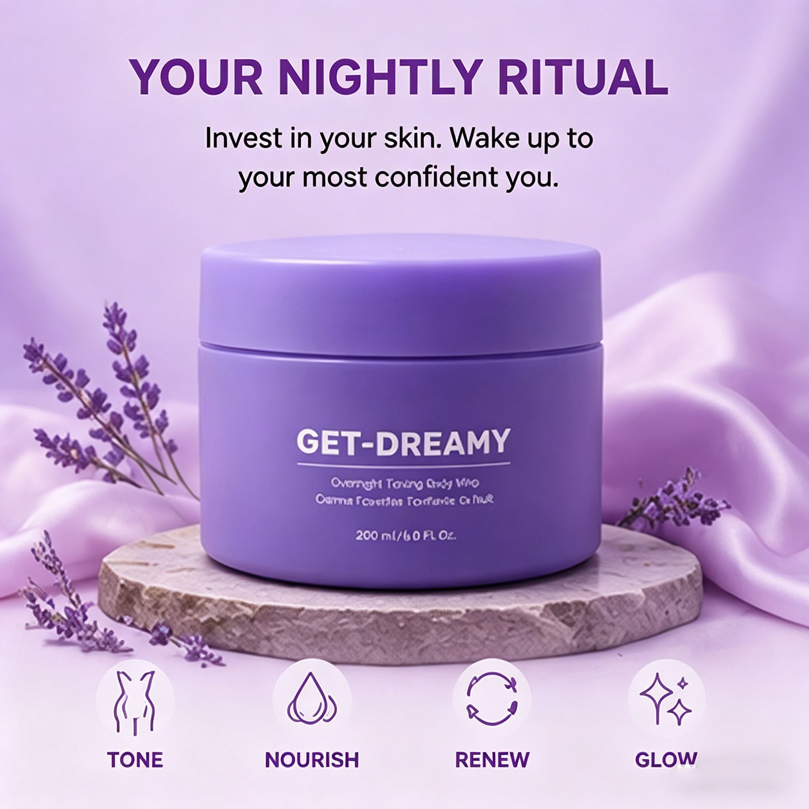Get-Dreamy Overnight Toning Body Whip – 6.8 fl oz/200 ml1