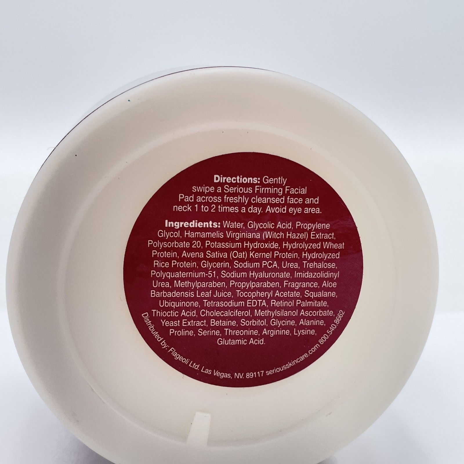 Serious Skincare Firming Facial Pads 60 Pre-Soaked Anti-Aging Glycolic Acid