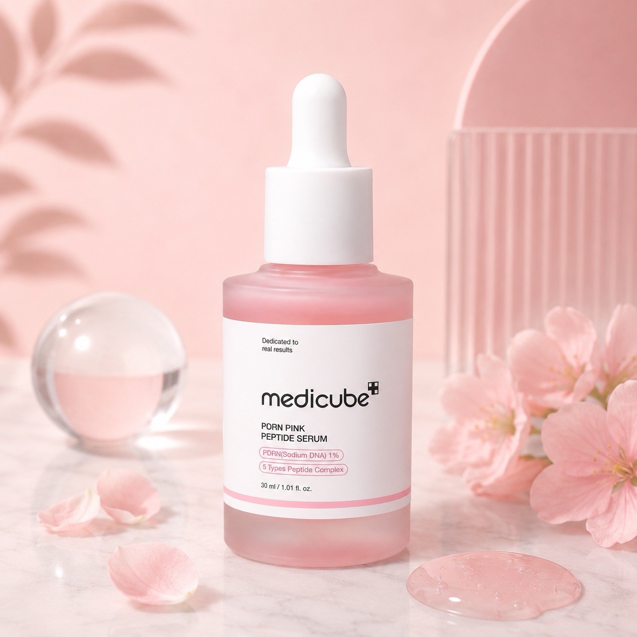 Medicube PDRN Pink Peptide Serum 30ML 1. 01 Oz. PDRN (Sodium DNA) 1%