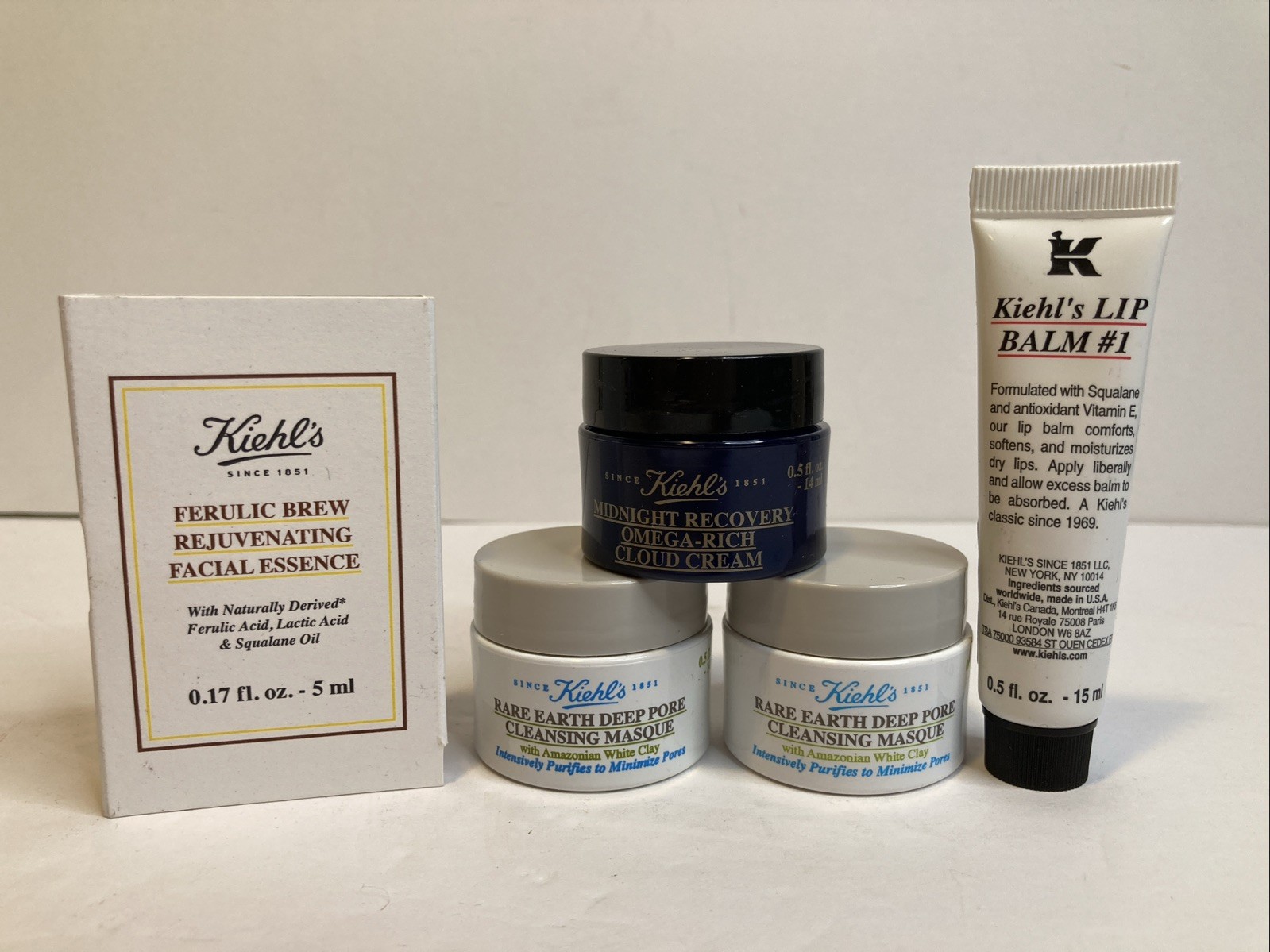 Kiehl’s Skin Lips Samples Lot Of 5 Midnight Recovery Deep Pore Cleansing